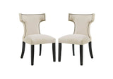 EEI-2741-BEI-SET Curve Fabric Dining Side Chair Set Of 2 By Modway