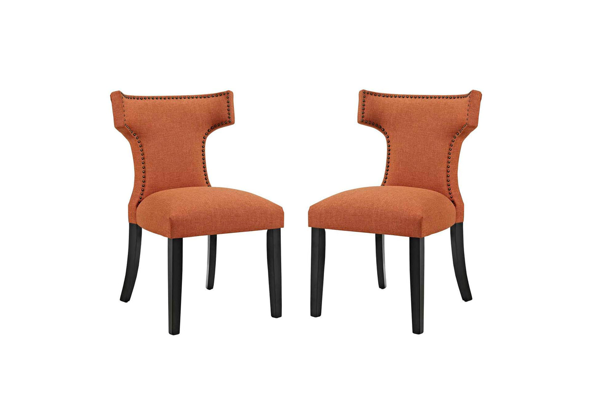 EEI-2741-ORA-SET Curve Fabric Dining Side Chair Set Of 2 By Modway
