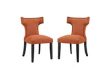 EEI-2741-ORA-SET Curve Fabric Dining Side Chair Set Of 2 By Modway
