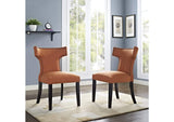 EEI-2741-ORA-SET Curve Fabric Dining Side Chair Set Of 2 By Modway