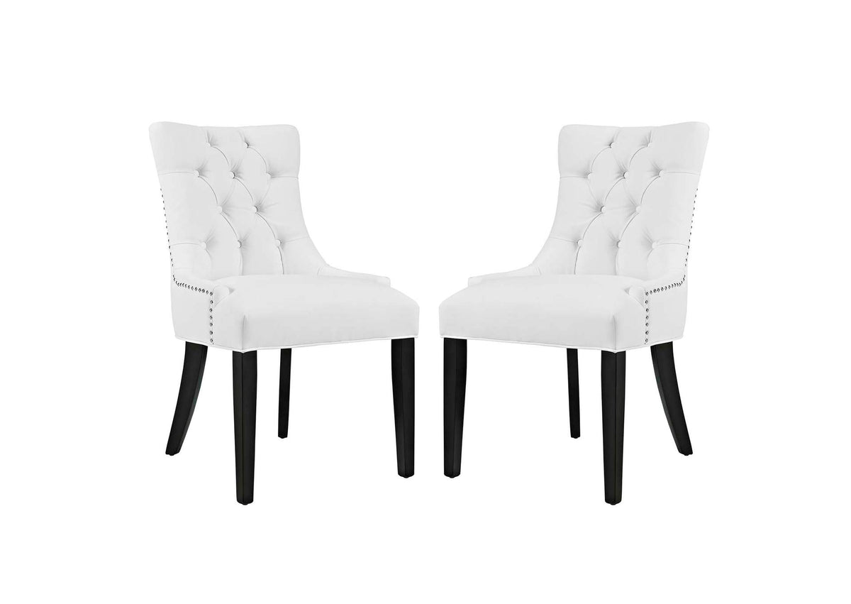 EEI-2742-WHI-SET Regent Vinyl Dining Side Chair Set Of 2 By Modway