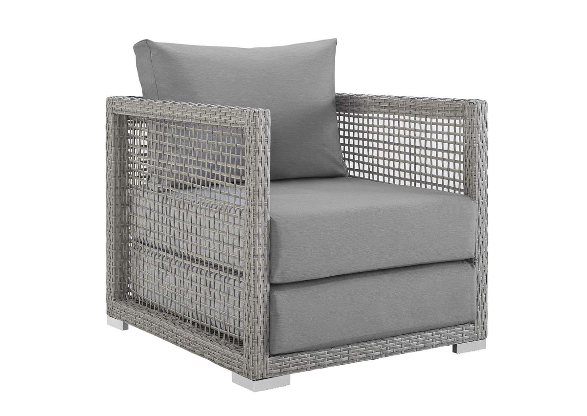 EEI-2918-GRY-GRY Aura Rattan Outdoor Patio Armchair By Modway