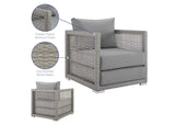 EEI-2918-GRY-GRY Aura Rattan Outdoor Patio Armchair By Modway