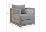 EEI-2918-GRY-GRY Aura Rattan Outdoor Patio Armchair By Modway
