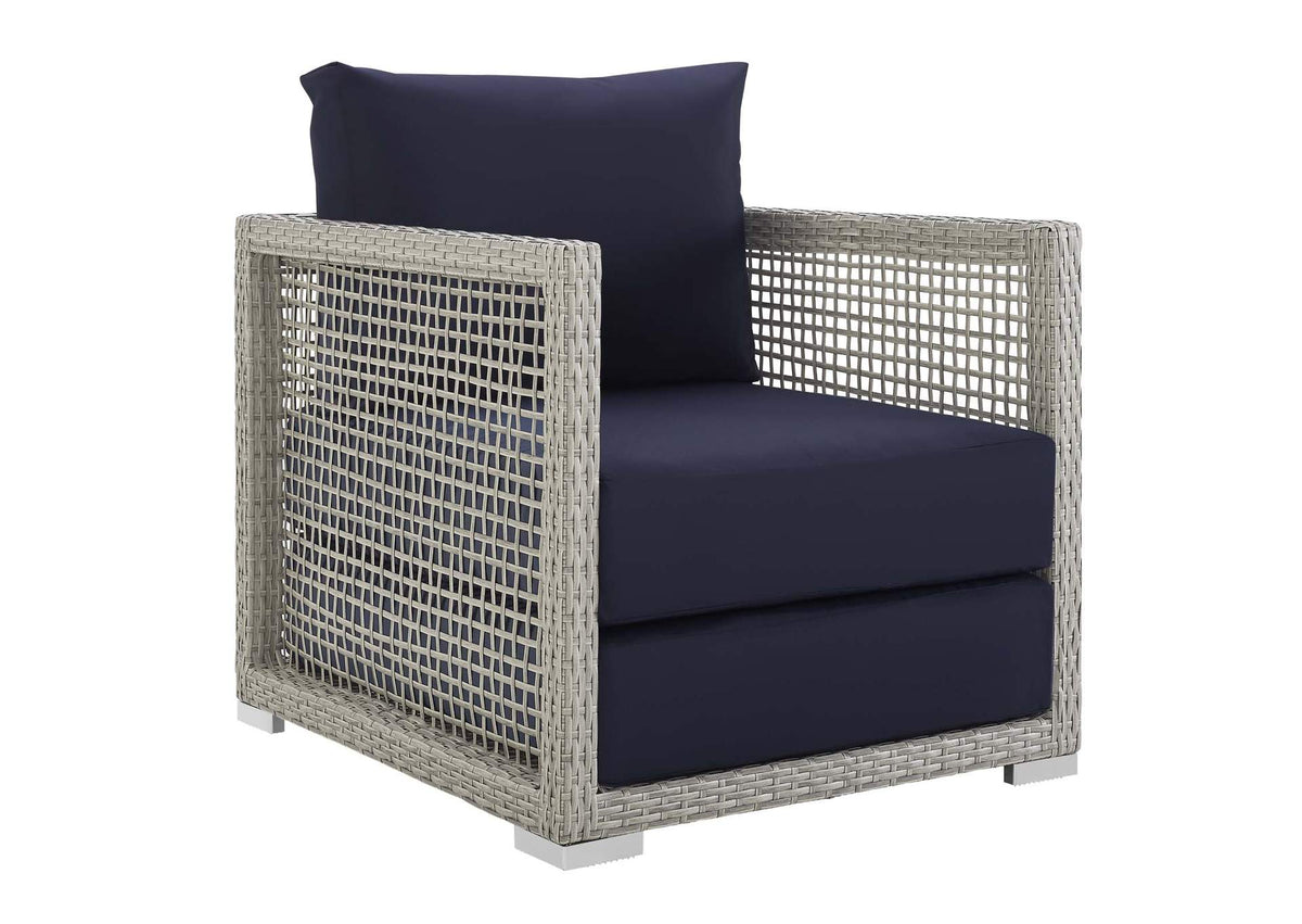 EEI-2918-GRY-NAV Aura Rattan Outdoor Patio Armchair By Modway