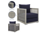 EEI-2918-GRY-NAV Aura Rattan Outdoor Patio Armchair By Modway