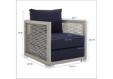 EEI-2918-GRY-NAV Aura Rattan Outdoor Patio Armchair By Modway