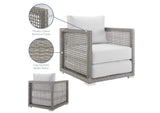 EEI-2918-GRY-WHI Aura Rattan Outdoor Patio Armchair By Modway
