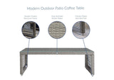 EEI-2919-GRY Aura Rattan Outdoor Patio Coffee Table By Modway