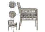 EEI-2920-GRY-GRY Aura Outdoor Patio Wicker Rattan Dining Armchair By Modway
