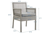 EEI-2920-GRY-GRY Aura Outdoor Patio Wicker Rattan Dining Armchair By Modway