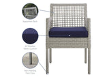 EEI-2920-GRY-NAV Aura Outdoor Patio Wicker Rattan Dining Armchair By Modway