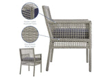 EEI-2920-GRY-NAV Aura Outdoor Patio Wicker Rattan Dining Armchair By Modway