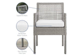 EEI-2920-GRY-WHI Aura Outdoor Patio Wicker Rattan Dining Armchair By Modway