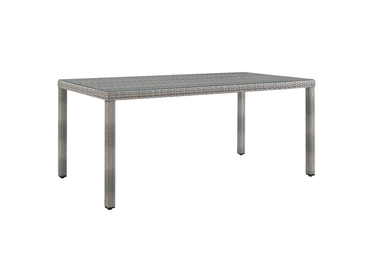 EEI-2921-GRY Aura 68" Outdoor Patio Wicker Rattan Dining Table By Modway