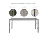 EEI-2921-GRY Aura 68" Outdoor Patio Wicker Rattan Dining Table By Modway