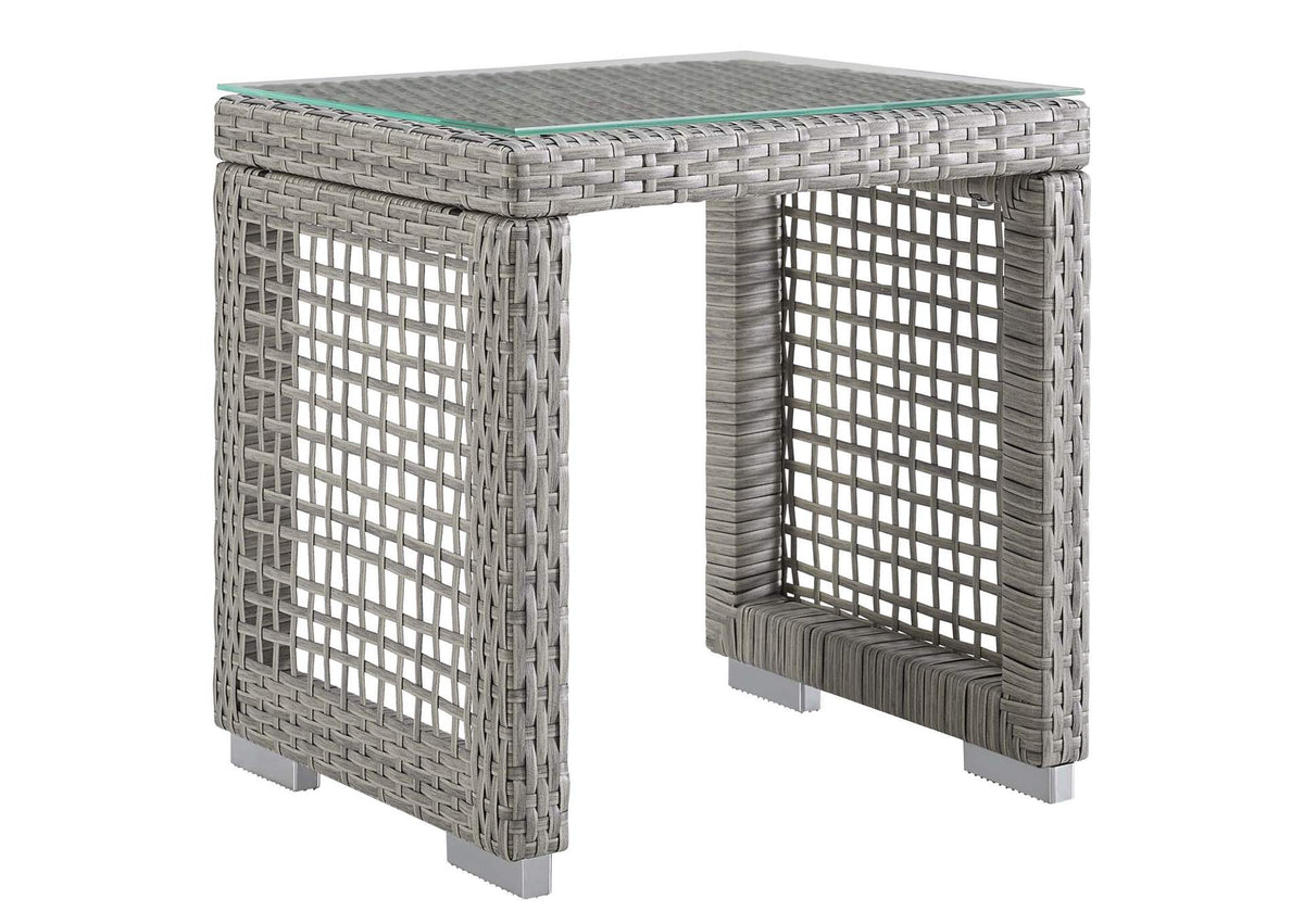 EEI-2922-GRY Aura Outdoor Patio Wicker Rattan Side Table By Modway