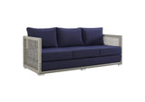 EEI-2923-GRY-NAV Aura Outdoor Patio Wicker Rattan Sofa By Modway