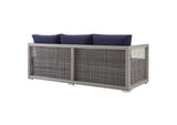 EEI-2923-GRY-NAV Aura Outdoor Patio Wicker Rattan Sofa By Modway