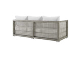 EEI-2923-GRY-WHI Aura Outdoor Patio Wicker Rattan Sofa By Modway