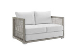 EEI-2924-GRY-WHI Aura Outdoor Patio Wicker Rattan Loveseat By Modway