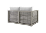 EEI-2924-GRY-WHI Aura Outdoor Patio Wicker Rattan Loveseat By Modway