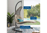 EEI-2952-LGR-BEI Landscape Hanging Chaise Lounge Outdoor Patio Swing Chair By Modway