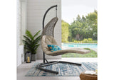 EEI-2952-LGR-BEI Landscape Hanging Chaise Lounge Outdoor Patio Swing Chair By Modway