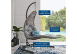 EEI-2952-LGR-GRY Landscape Hanging Chaise Lounge Outdoor Patio Swing Chair By Modway