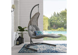 EEI-2952-LGR-GRY Landscape Hanging Chaise Lounge Outdoor Patio Swing Chair By Modway