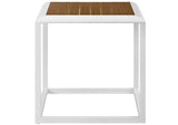 EEI-3022-WHI-NAT Stance Outdoor Patio Aluminum Side Table By Modway