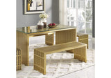 EEI-3035-GLD Gridiron Medium Stainless Steel Bench By Modway