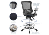 EEI-3043-BLK Calibrate Mesh Drafting Chair By Modway