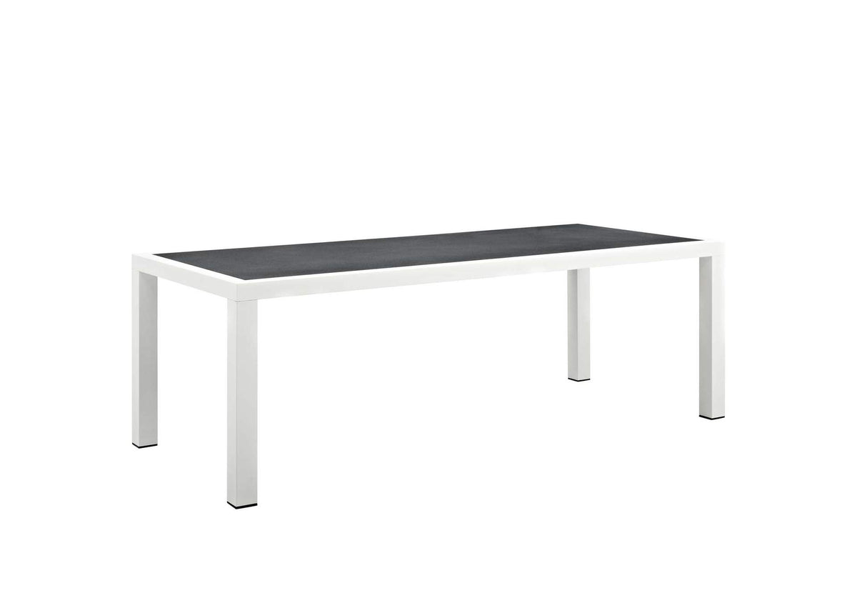 EEI-3052-WHI-GRY Stance 90. 5 Inch Outdoor Patio Aluminum Dining Table By Modway