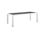 EEI-3052-WHI-GRY Stance 90. 5 Inch Outdoor Patio Aluminum Dining Table By Modway