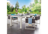 EEI-3052-WHI-GRY Stance 90. 5 Inch Outdoor Patio Aluminum Dining Table By Modway