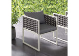 EEI-3053-WHI-GRY Stance Outdoor Patio Aluminum Dining Armchair By Modway