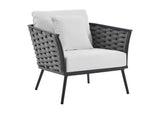 EEI-3054-GRY-WHI Stance Outdoor Patio Aluminum Armchair By Modway