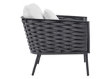 EEI-3054-GRY-WHI Stance Outdoor Patio Aluminum Armchair By Modway