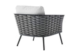 EEI-3054-GRY-WHI Stance Outdoor Patio Aluminum Armchair By Modway