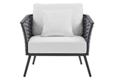 EEI-3054-GRY-WHI Stance Outdoor Patio Aluminum Armchair By Modway