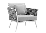 EEI-3054-WHI-GRY Stance Outdoor Patio Aluminum Armchair By Modway