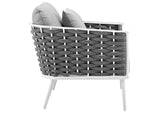 EEI-3054-WHI-GRY Stance Outdoor Patio Aluminum Armchair By Modway