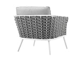 EEI-3054-WHI-GRY Stance Outdoor Patio Aluminum Armchair By Modway