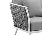 EEI-3054-WHI-GRY Stance Outdoor Patio Aluminum Armchair By Modway