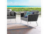 EEI-3054-WHI-GRY Stance Outdoor Patio Aluminum Armchair By Modway