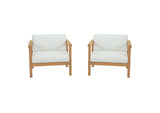 EEI-3108-NAT-WHI-SET Bayport 2 Piece Outdoor Patio Teak Set By Modway