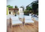 EEI-3108-NAT-WHI-SET Bayport 2 Piece Outdoor Patio Teak Set By Modway