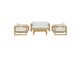 EEI-3118-NAT-WHI-SET Upland 6 Piece Outdoor Patio Teak Set By Modway