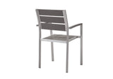 EEI-3130-SLV-GRY Shore Outdoor Patio Aluminum Dining Armchair By Modway